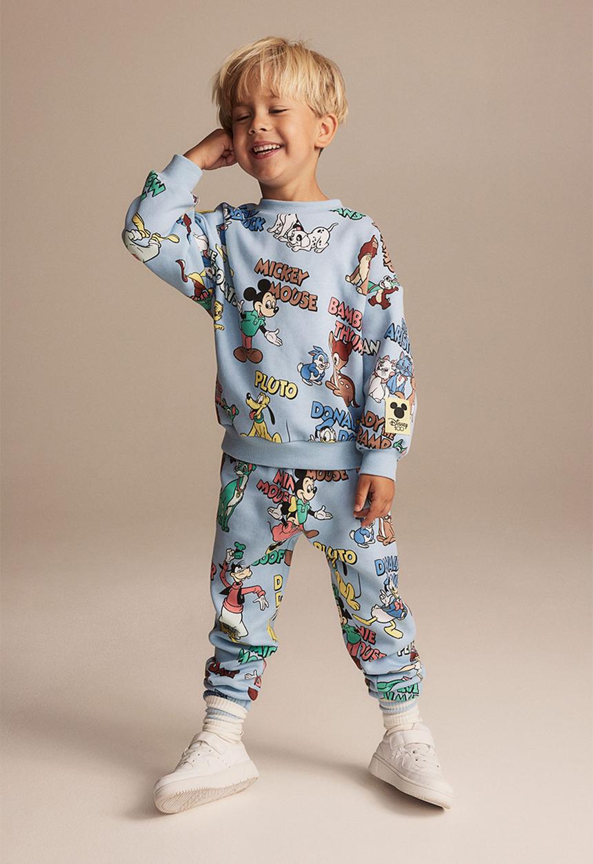 H&M - 2-Piece printed sweatshirt set - light blue disney