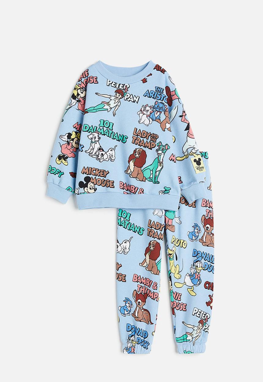 H&M - 2-Piece printed sweatshirt set - light blue disney