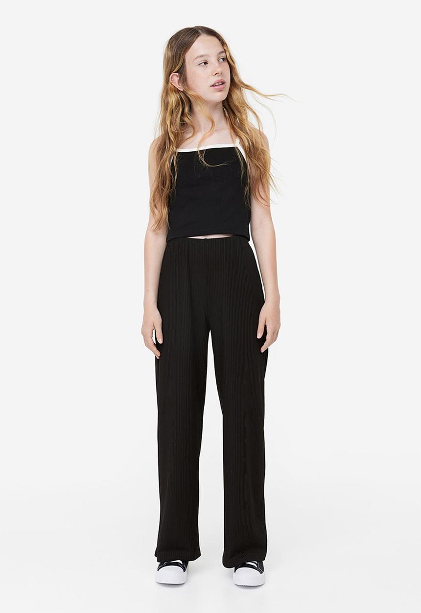 H&M - Ribbed trousers - black