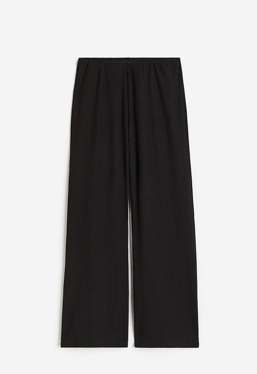 H&M - Ribbed trousers - black