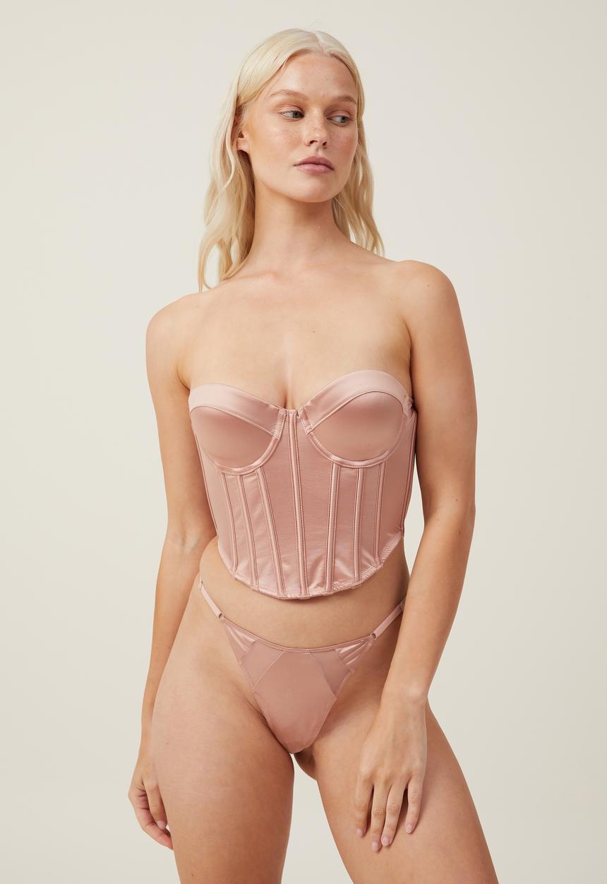 Cotton On - Satin Tanga G String Brief - Nougat