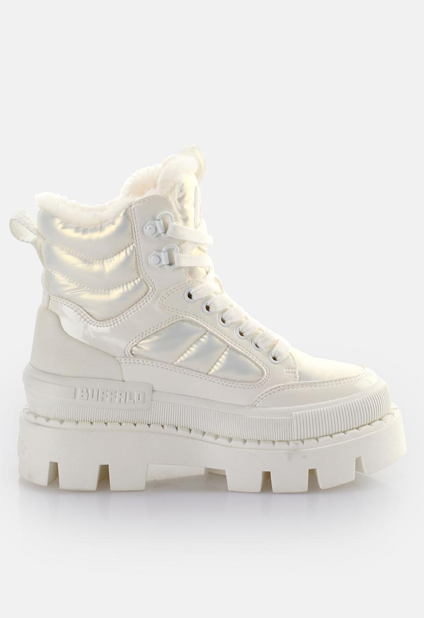 BUFFALO - Raven snow lace-up mid - white