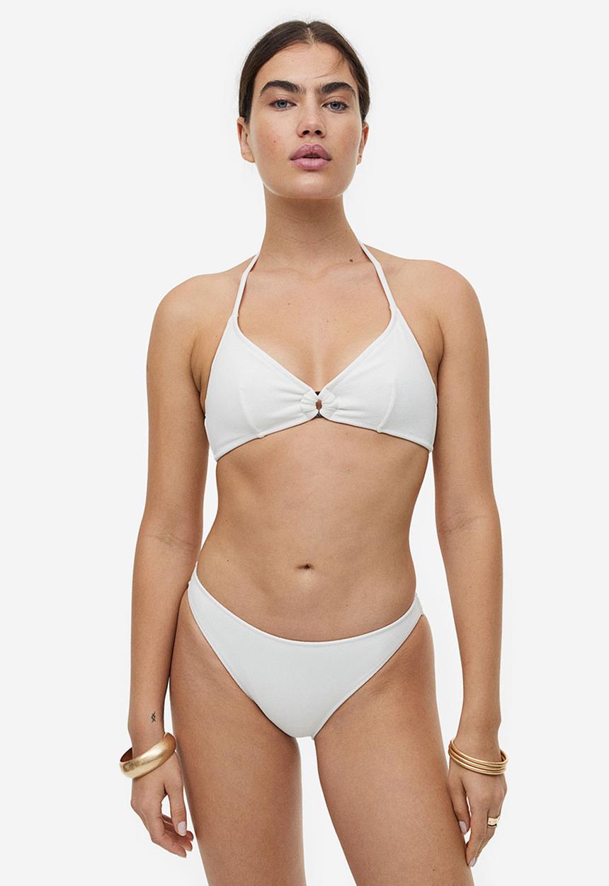 H&M - Padded triangle bikini top - white