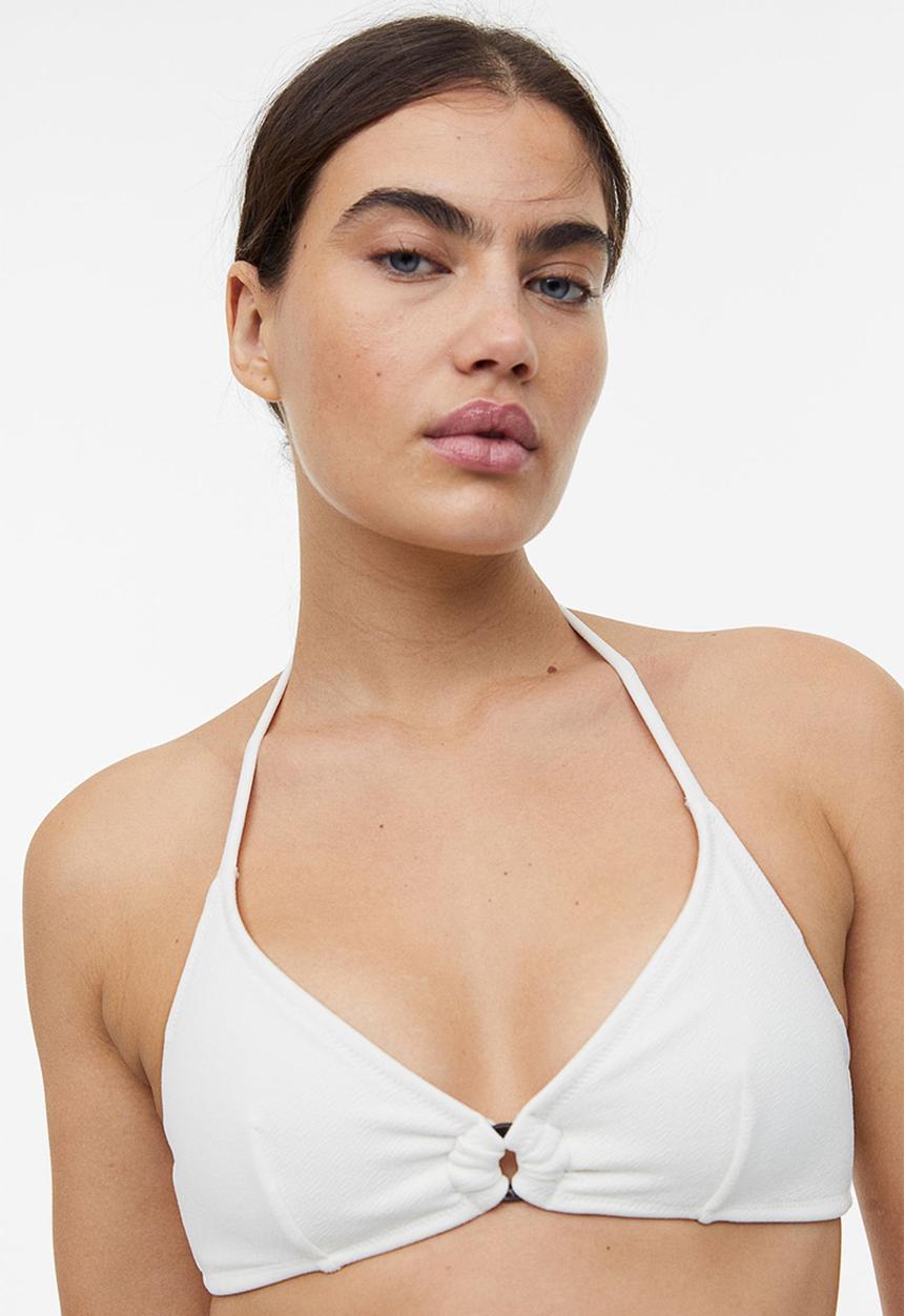 H&M - Padded triangle bikini top - white