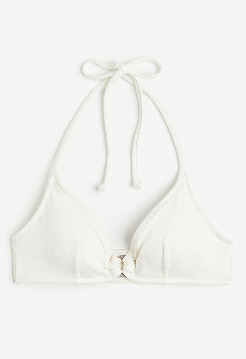 H&M - Padded triangle bikini top - white