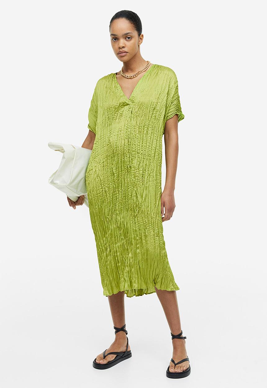 H&M - Pleated tunic dress - olive green