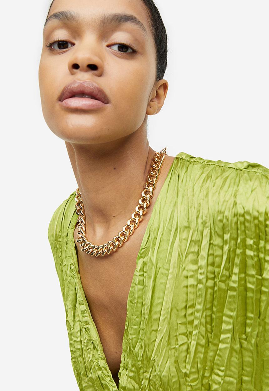 H&M - Pleated tunic dress - olive green