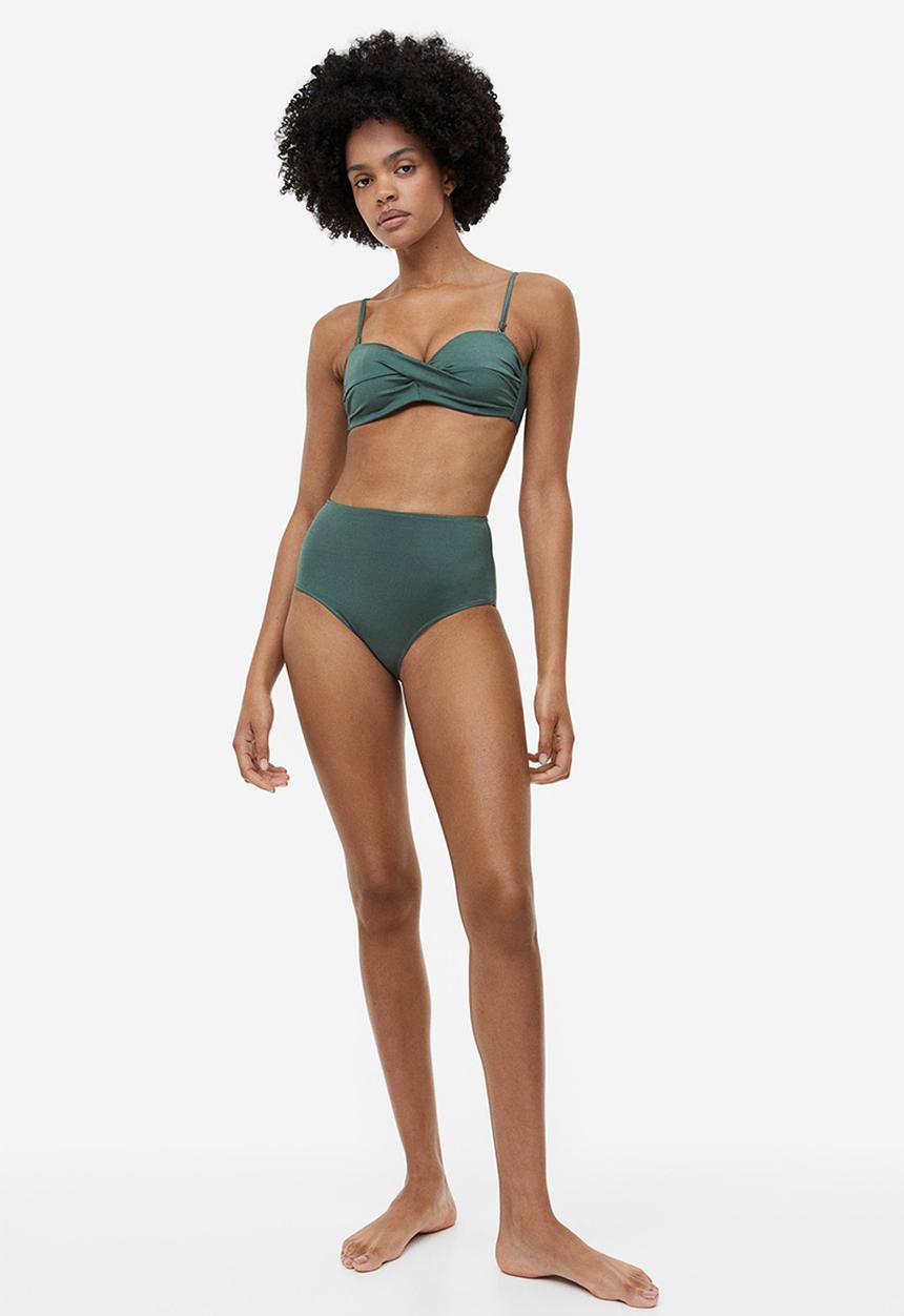 H&M - Balconette bikini top - green