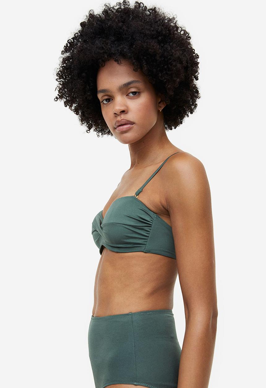 H&M - Balconette bikini top - green