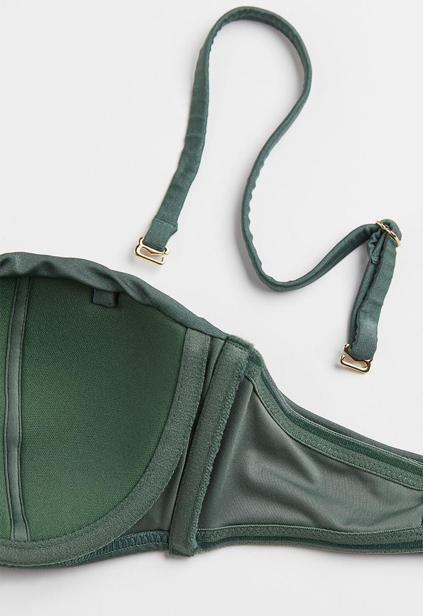 H&M - Balconette bikini top - green
