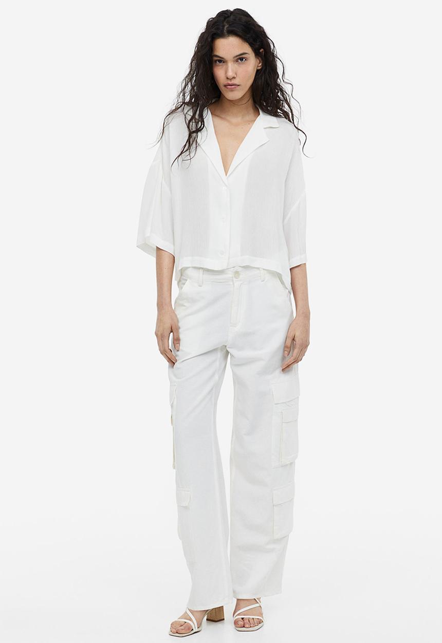 H&M - Oversized resort shirt - white