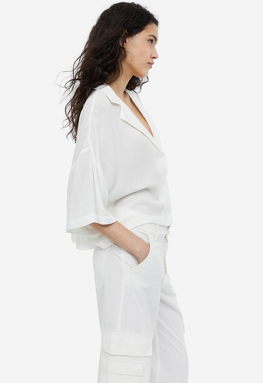H&M - Oversized resort shirt - white