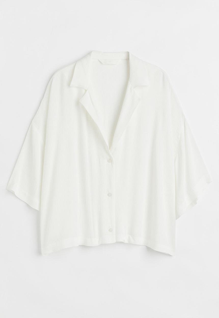H&M - Oversized resort shirt - white