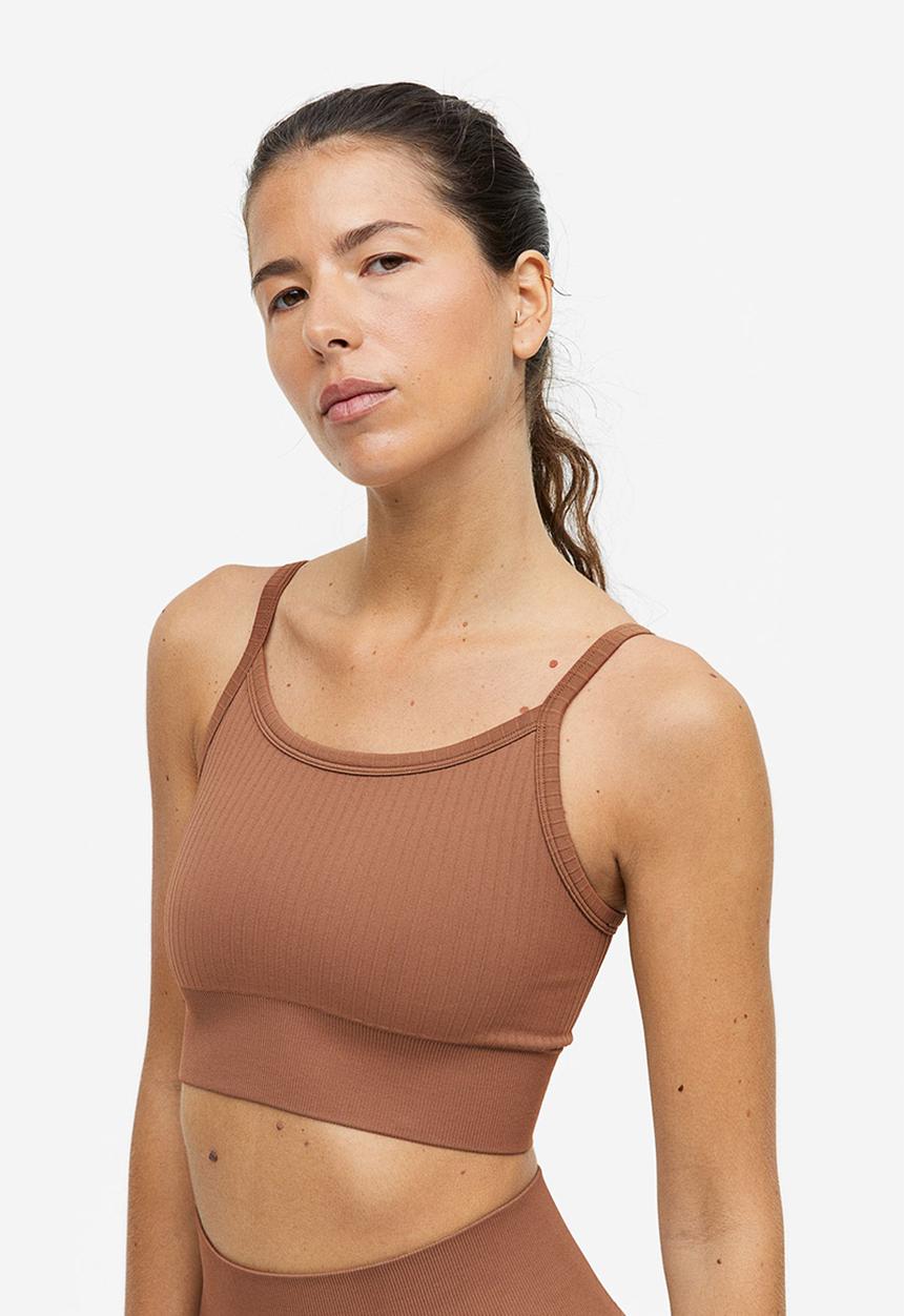 H&M - Drymove™ light support sports bra - light brown