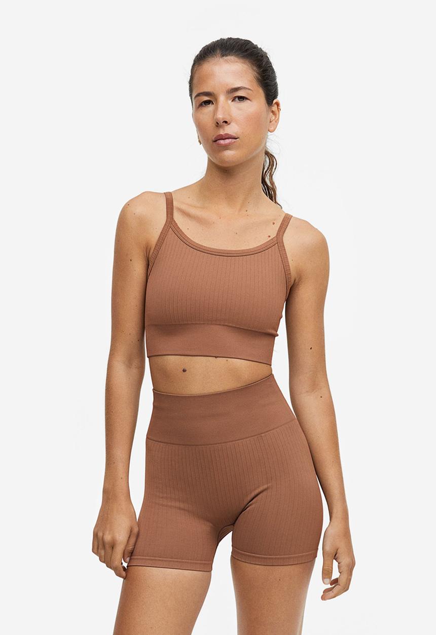 H&M - Drymove™ light support sports bra - light brown