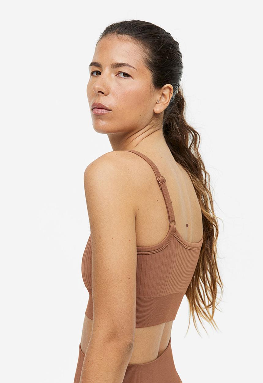 H&M - Drymove™ light support sports bra - light brown