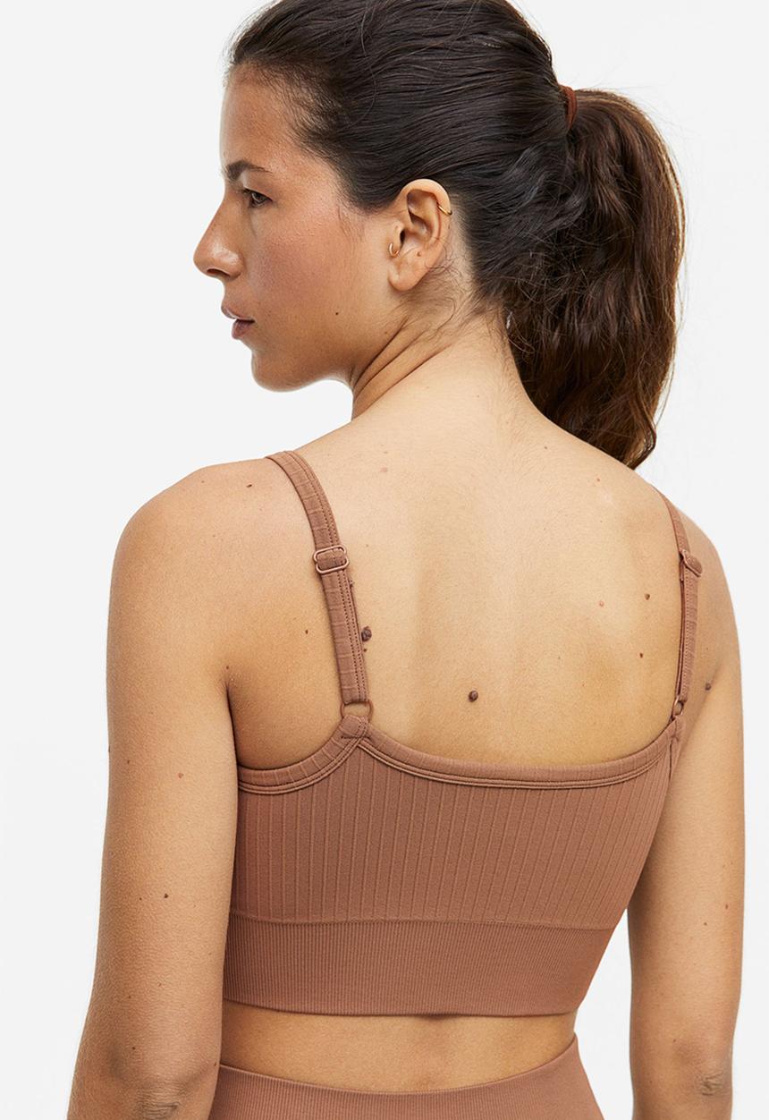 H&M - Drymove™ light support sports bra - light brown
