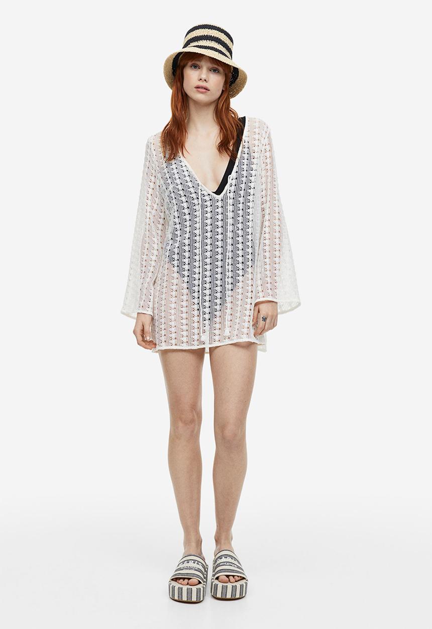 H&M - High leg ribbed swimsuit - black