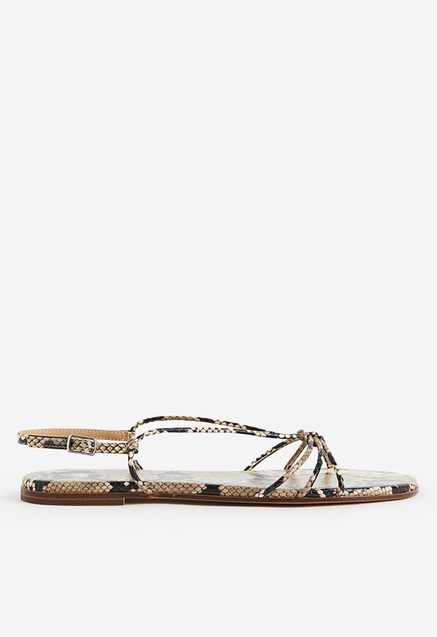 H&M - Strappy sandals - greige snakeskin