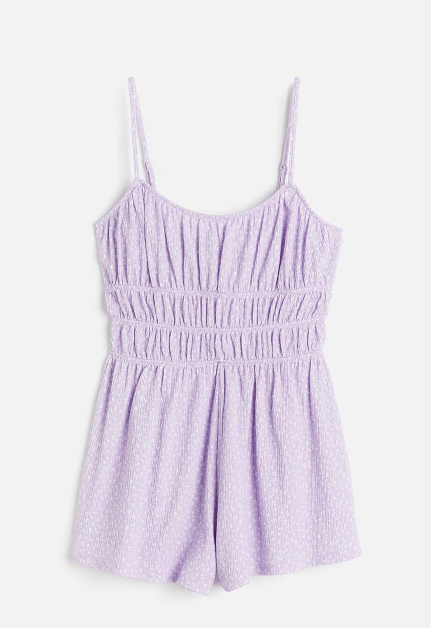 H&M - Crinkled jersey playsuit - purple