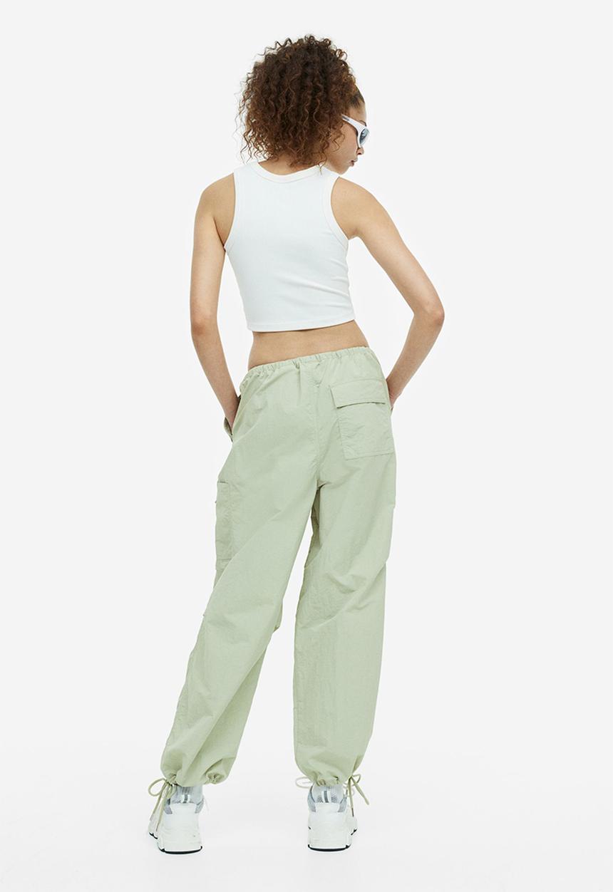 H&M - Nylon parachute trousers - green