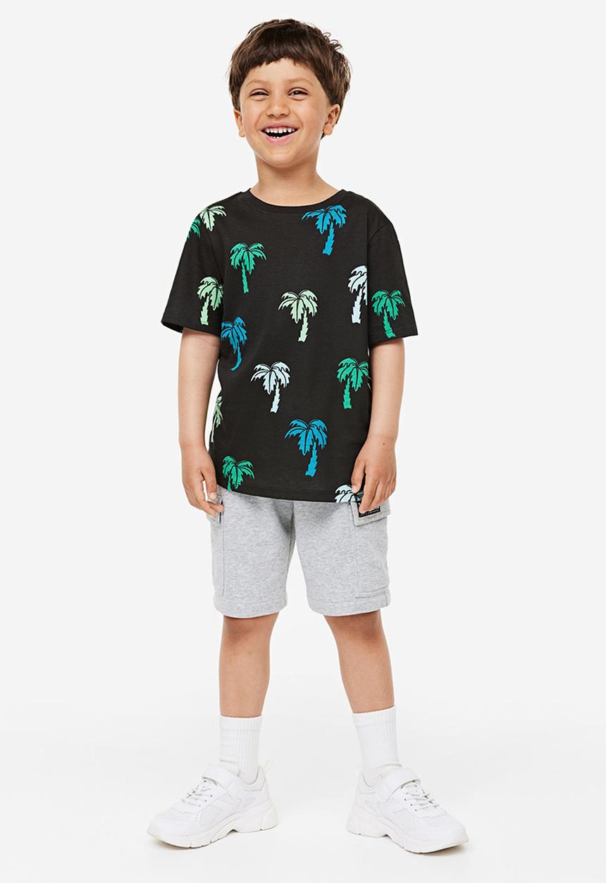 H&M - Cotton t-shirt - black palm trees