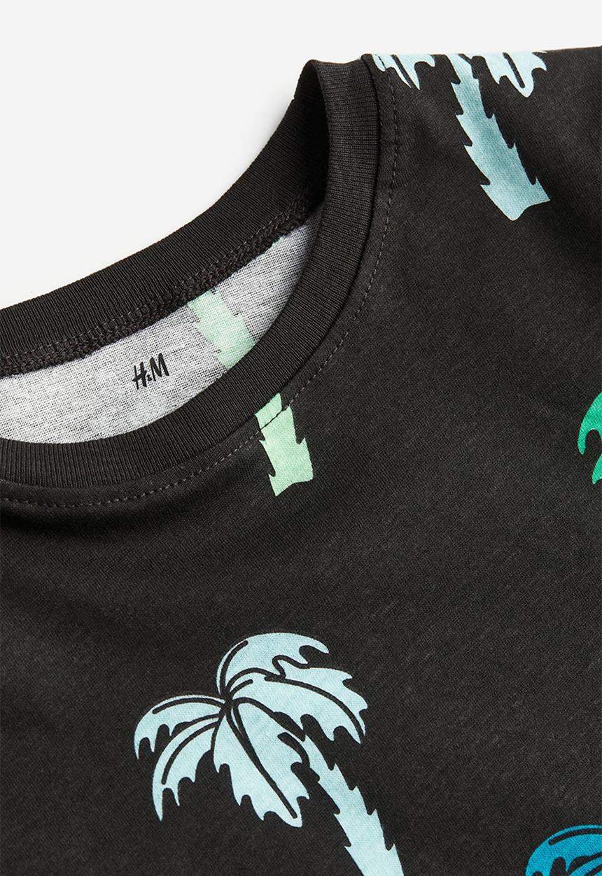 H&M - Cotton t-shirt - black palm trees