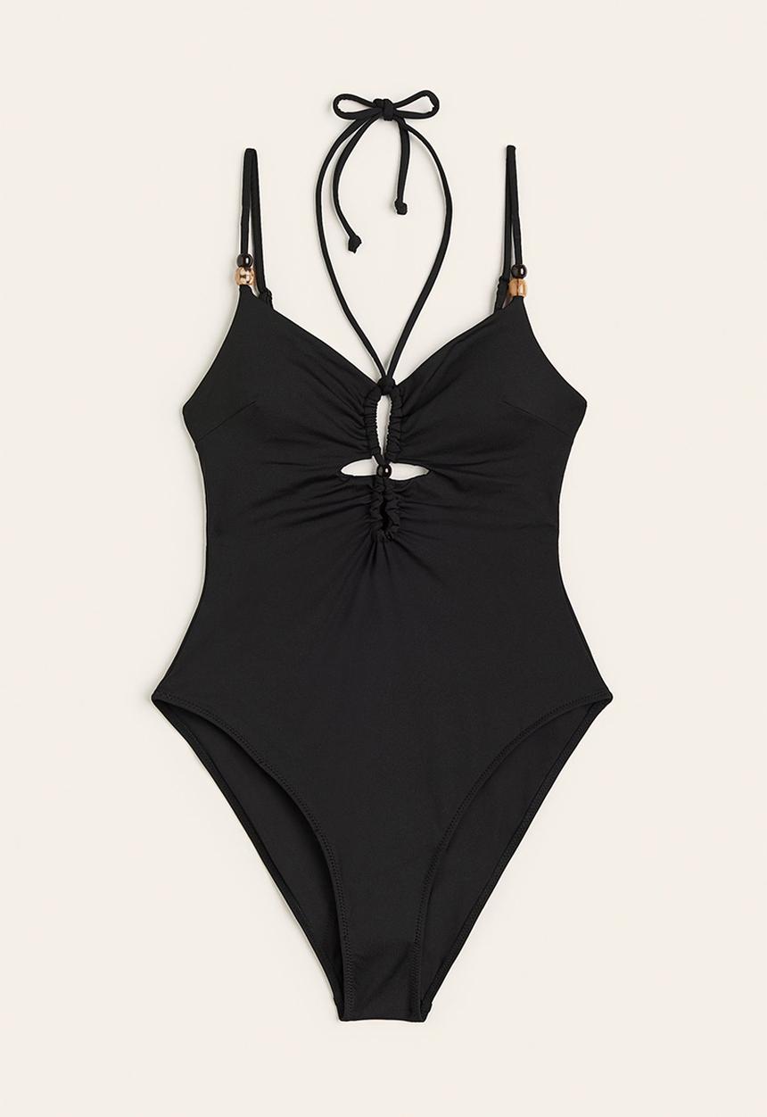 H&M - High leg swimsuit - black