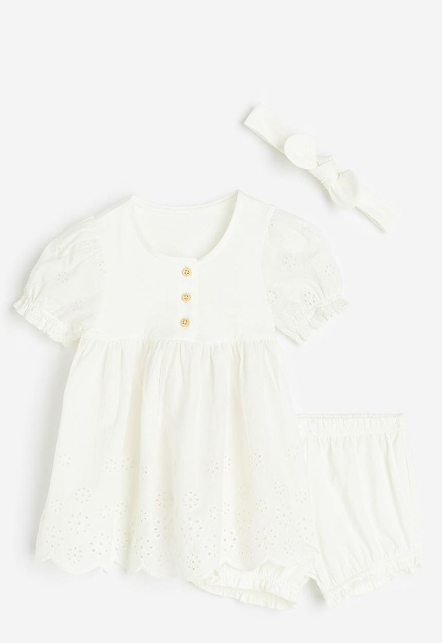 H&M - 3 Piece cotton set - cream 