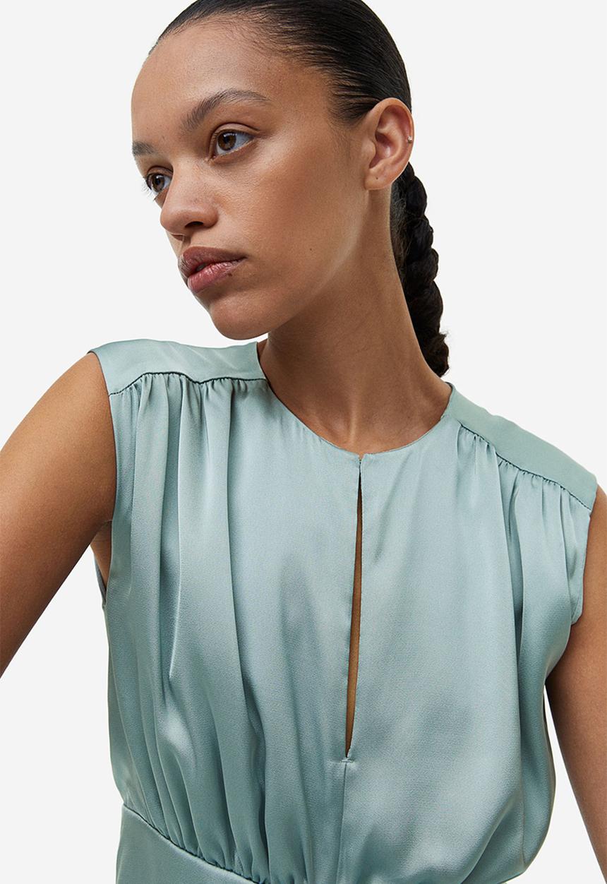 H&M - Draped satin dress - turquoise