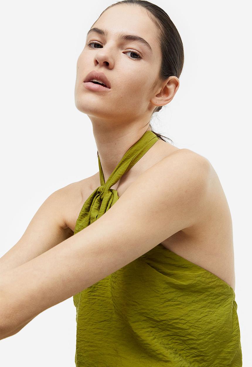 H&M - Halterneck dress - green