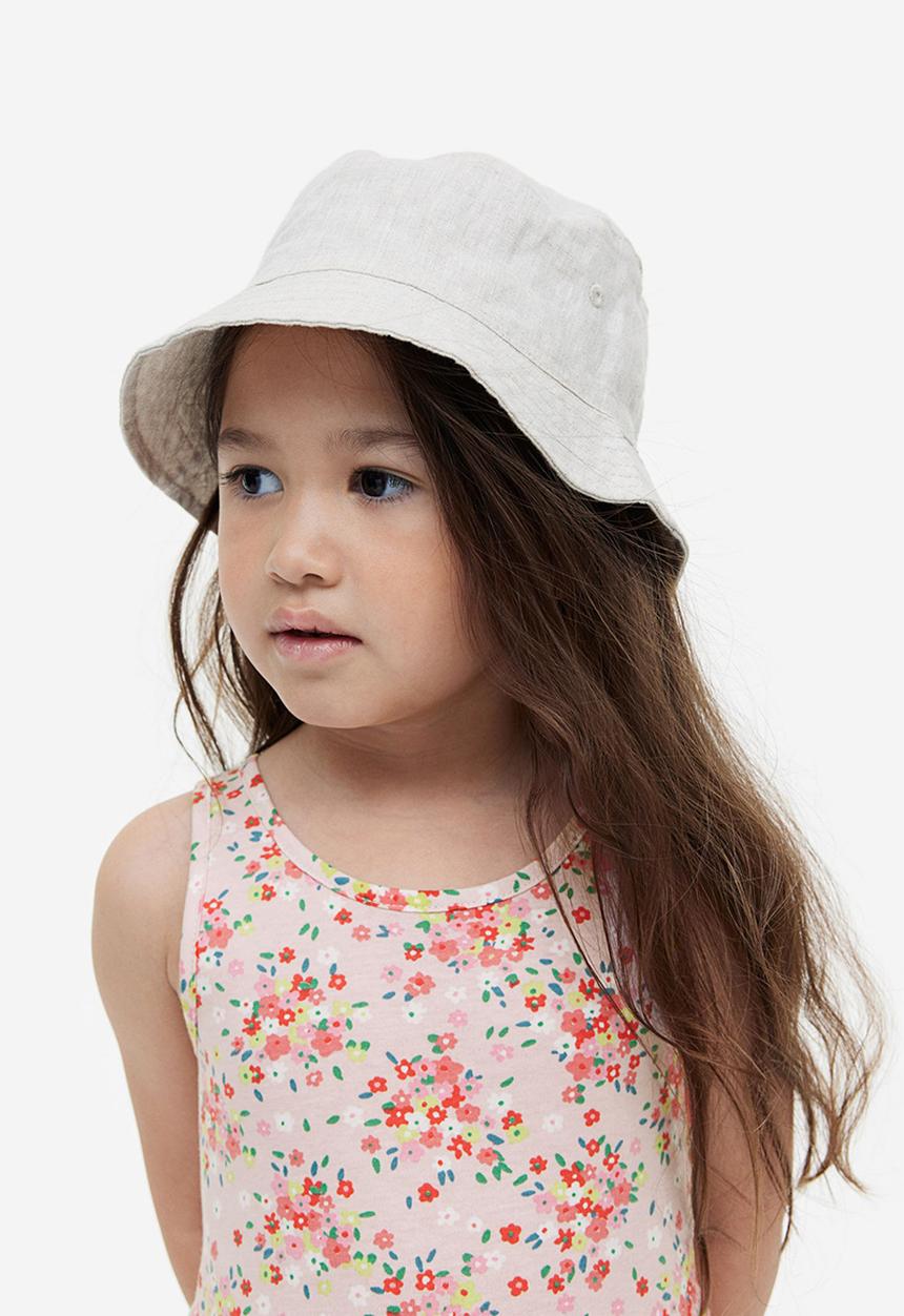 H&M - Patterned cotton dress - light pink floral 