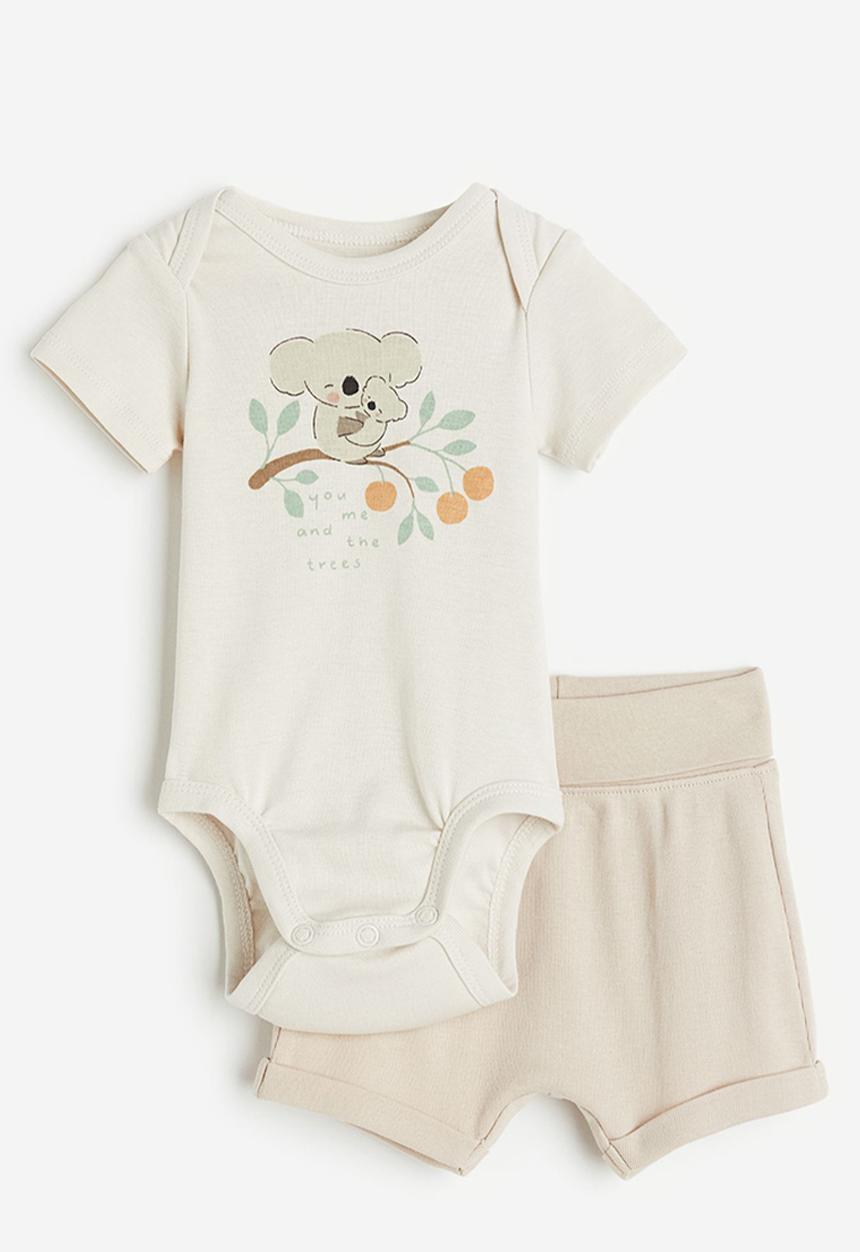 H&M - 2 Piece cotton set - light beige koalas 