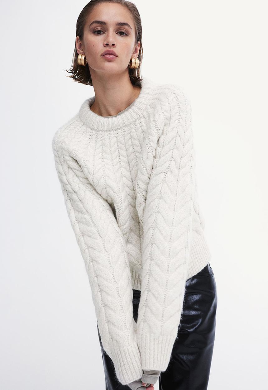 H&M - Cable-knit jumper - cream