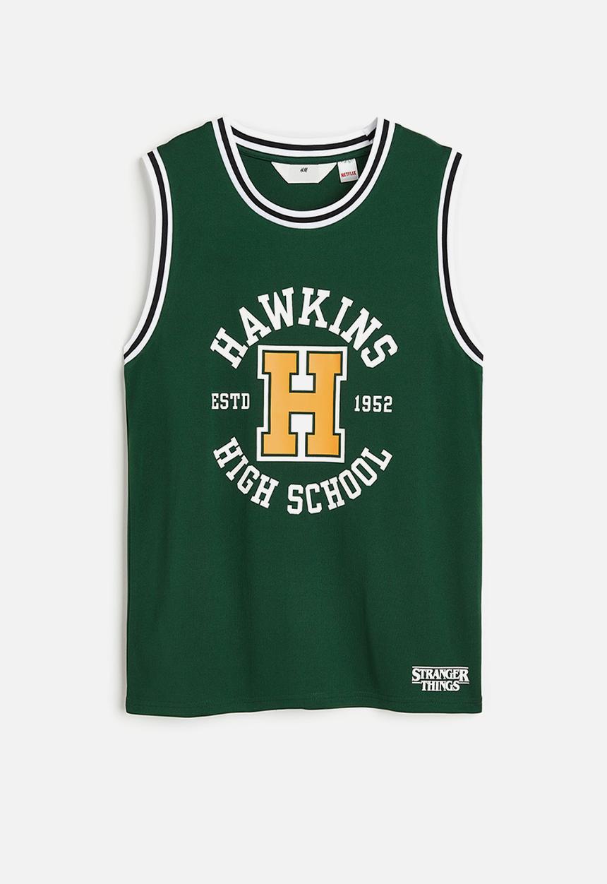 H&M - Printed vest top - dark green stranger things