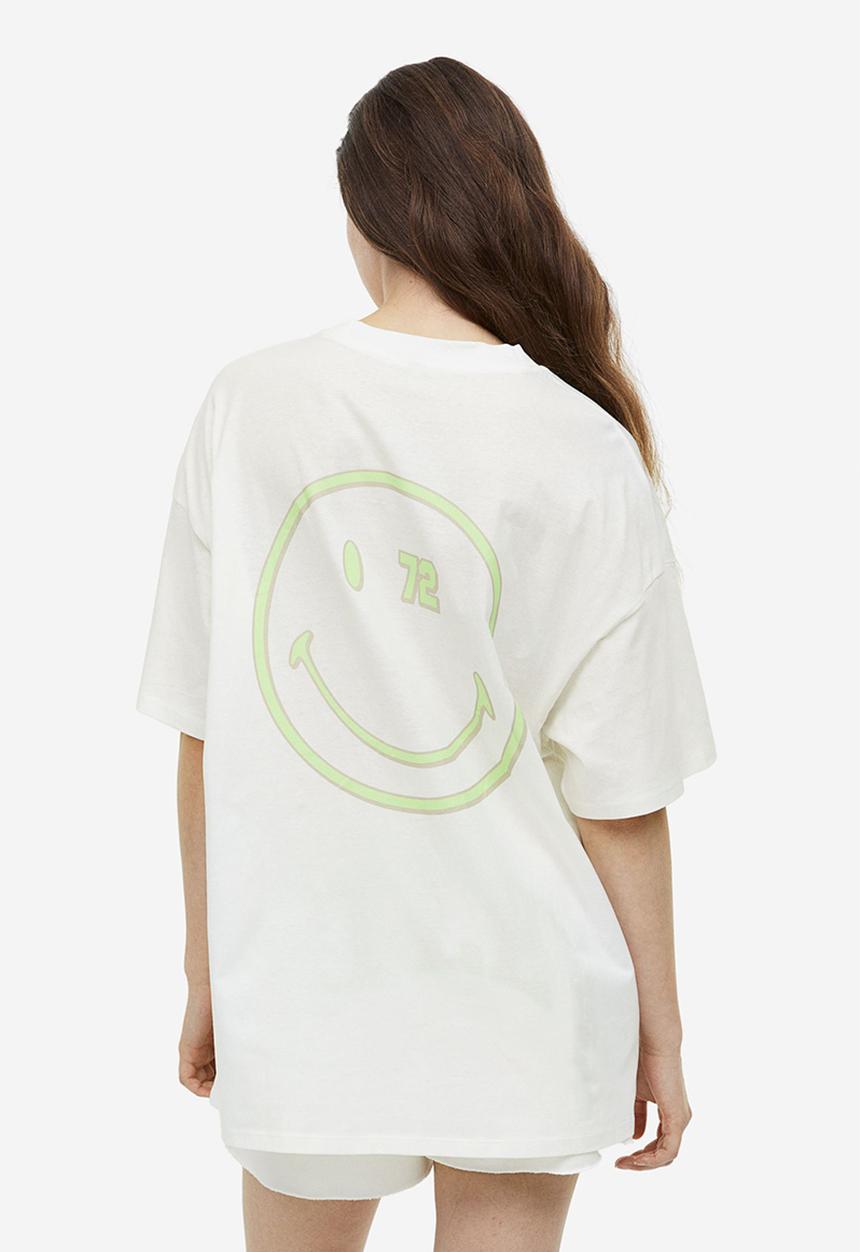H&M - Oversized printed T-shirt - white
