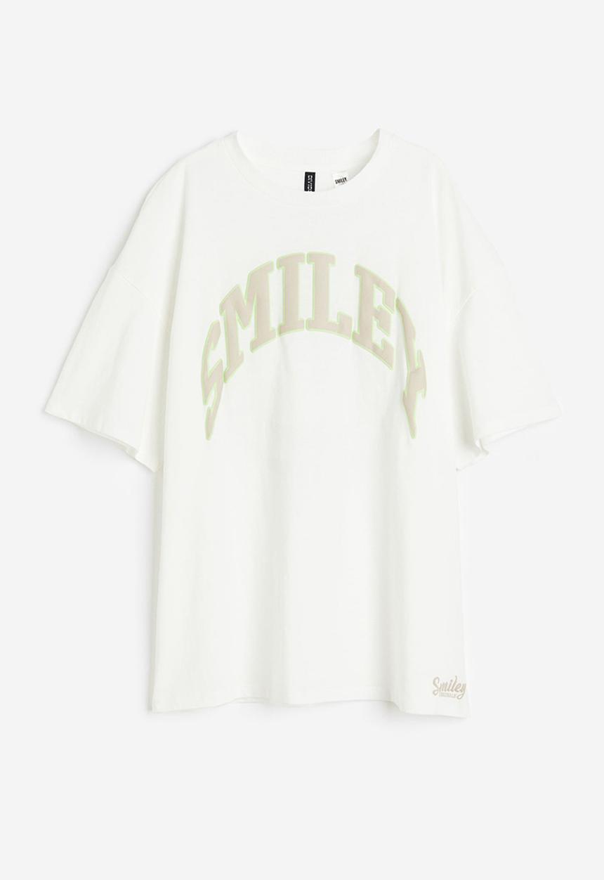 H&M - Oversized printed T-shirt - white