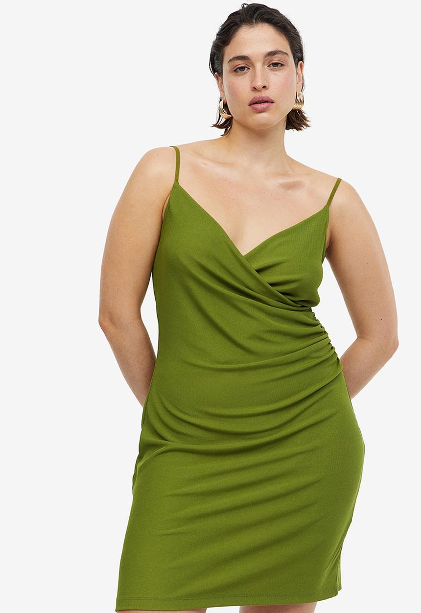 H&M - Draped jersey dress - green