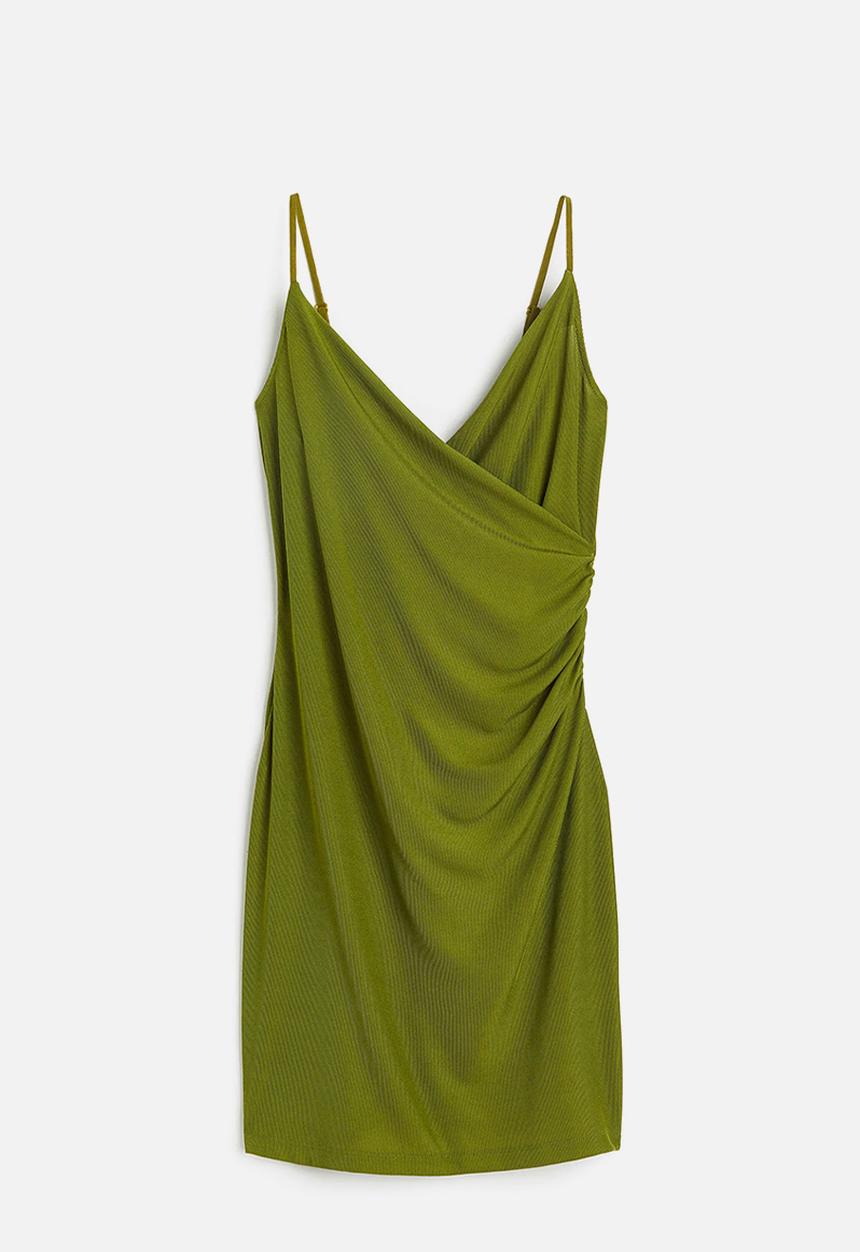 H&M - Draped jersey dress - green