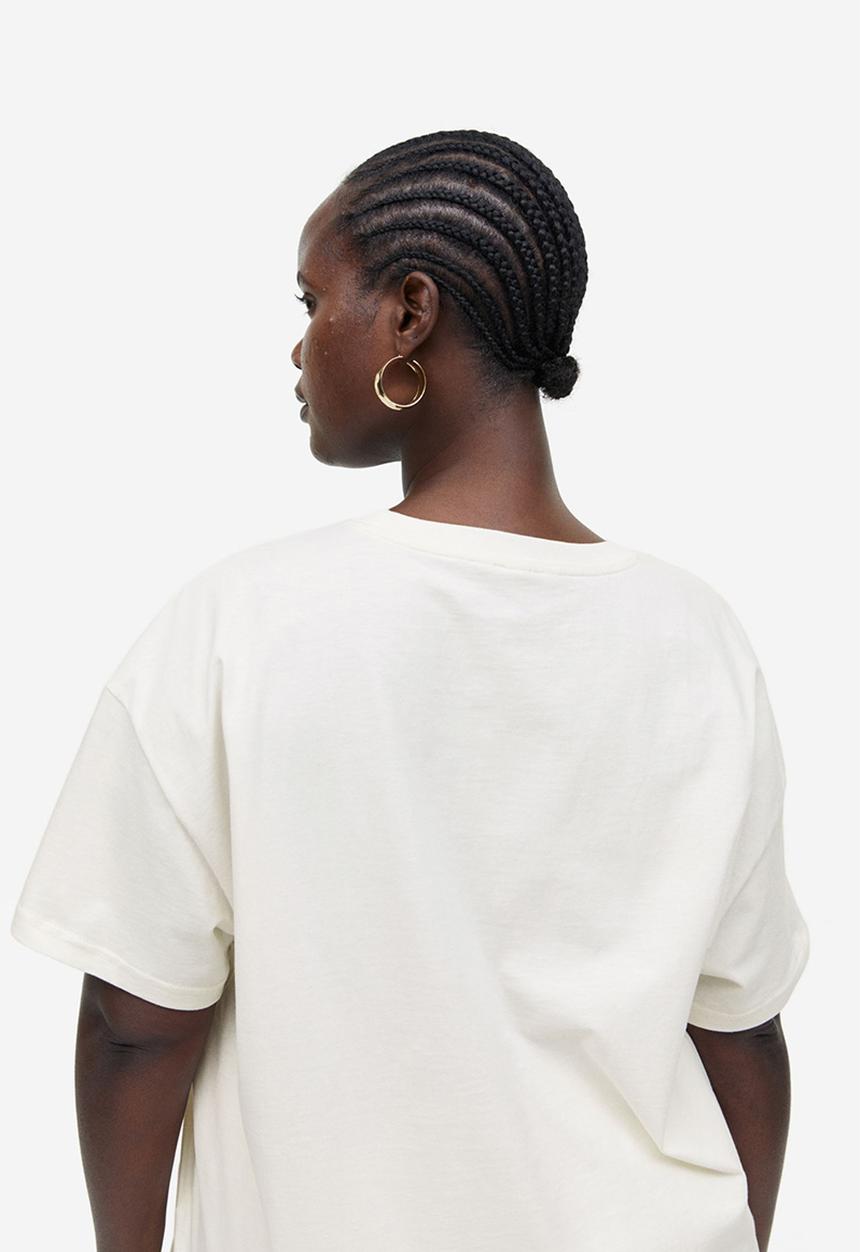 H&M - Printed t-shirt - cream & palm beach