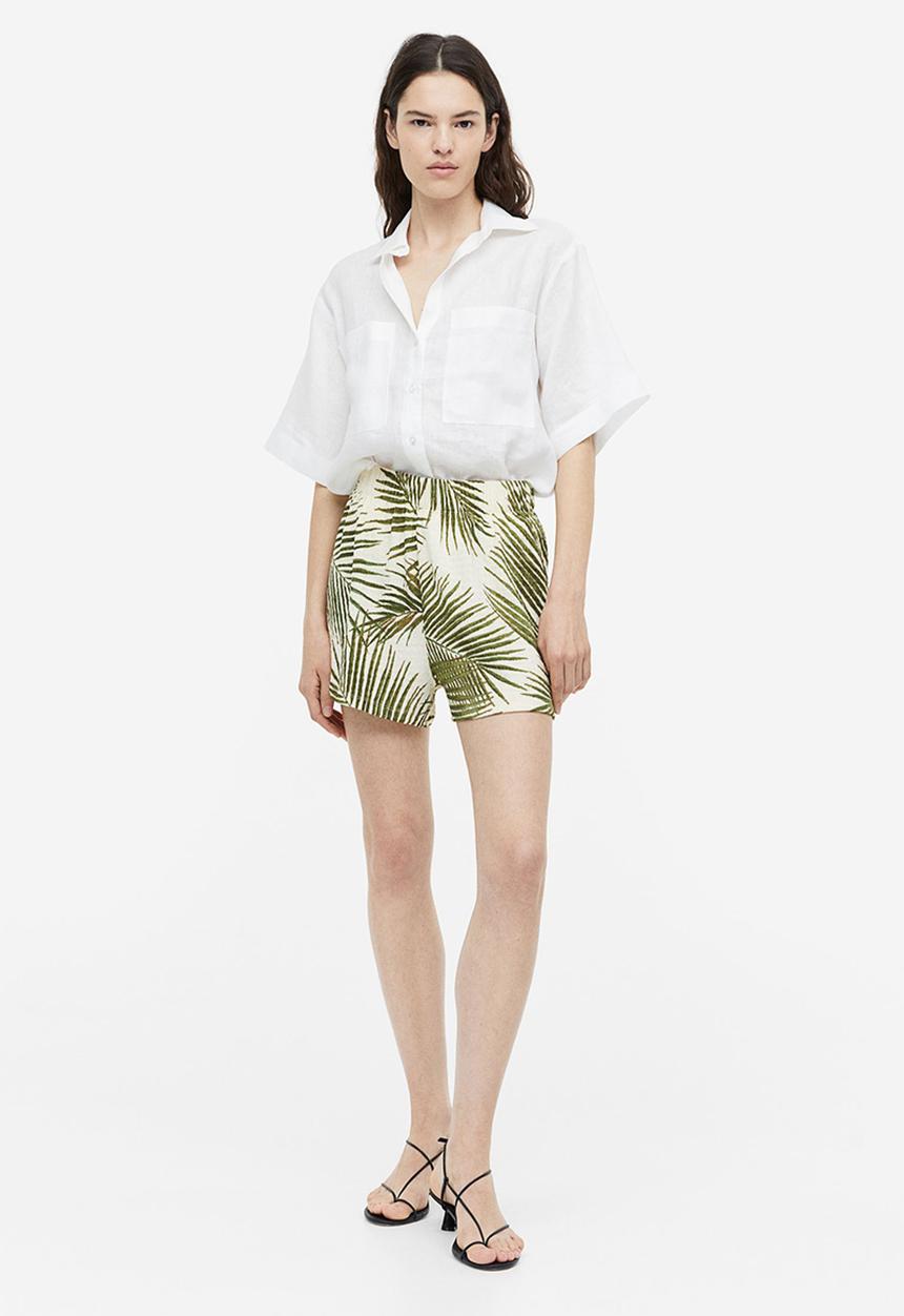 H&M - Crêpe shorts - beige ,multi