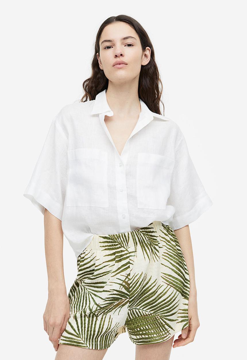 H&M - Crêpe shorts - beige ,multi