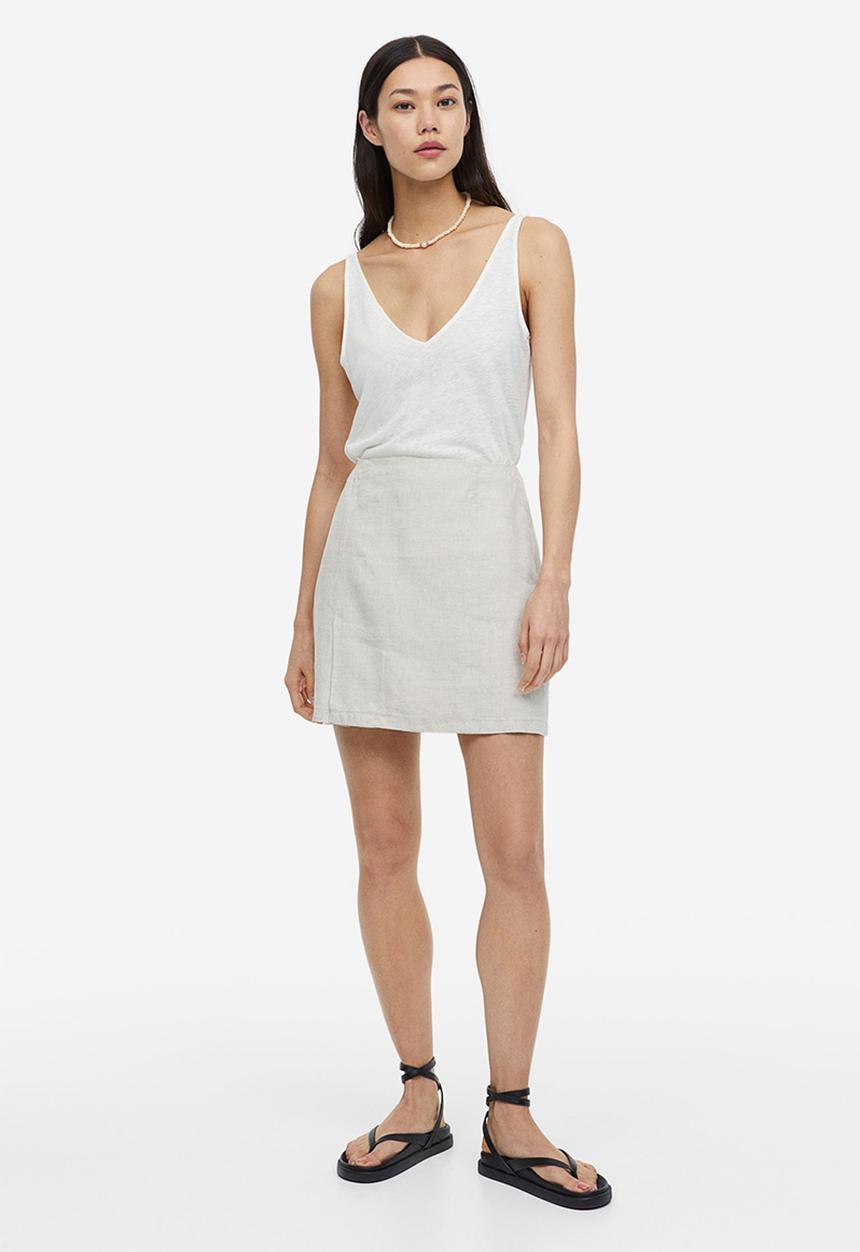 H&M - Linen-blend vest top - white