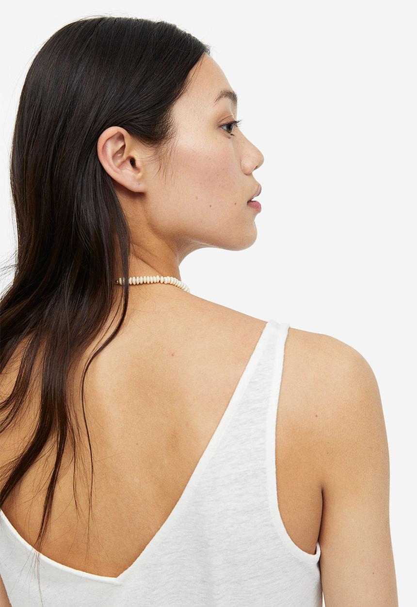 H&M - Linen-blend vest top - white