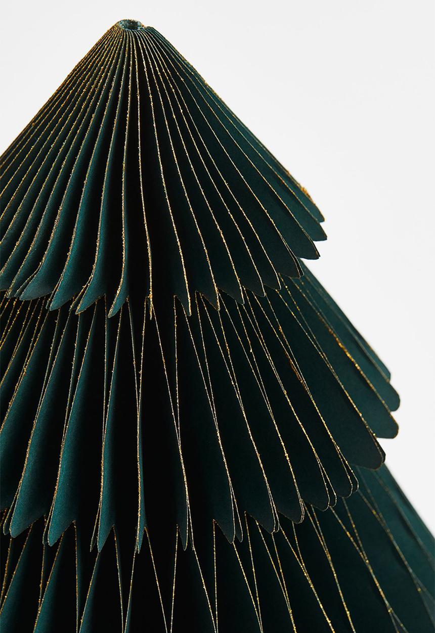 H&M - Paper christmas tree - dark green/gold-coloured
