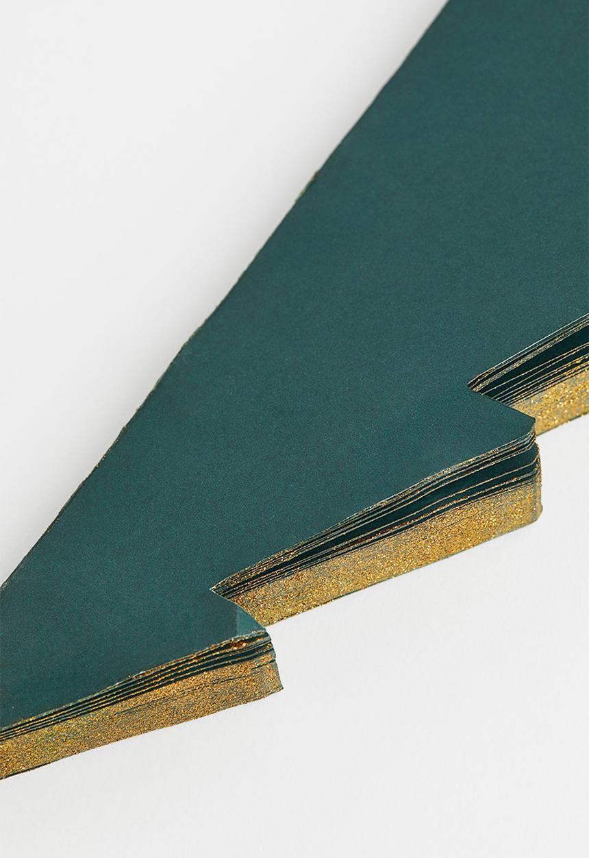 H&M - Paper christmas tree - dark green/gold-coloured