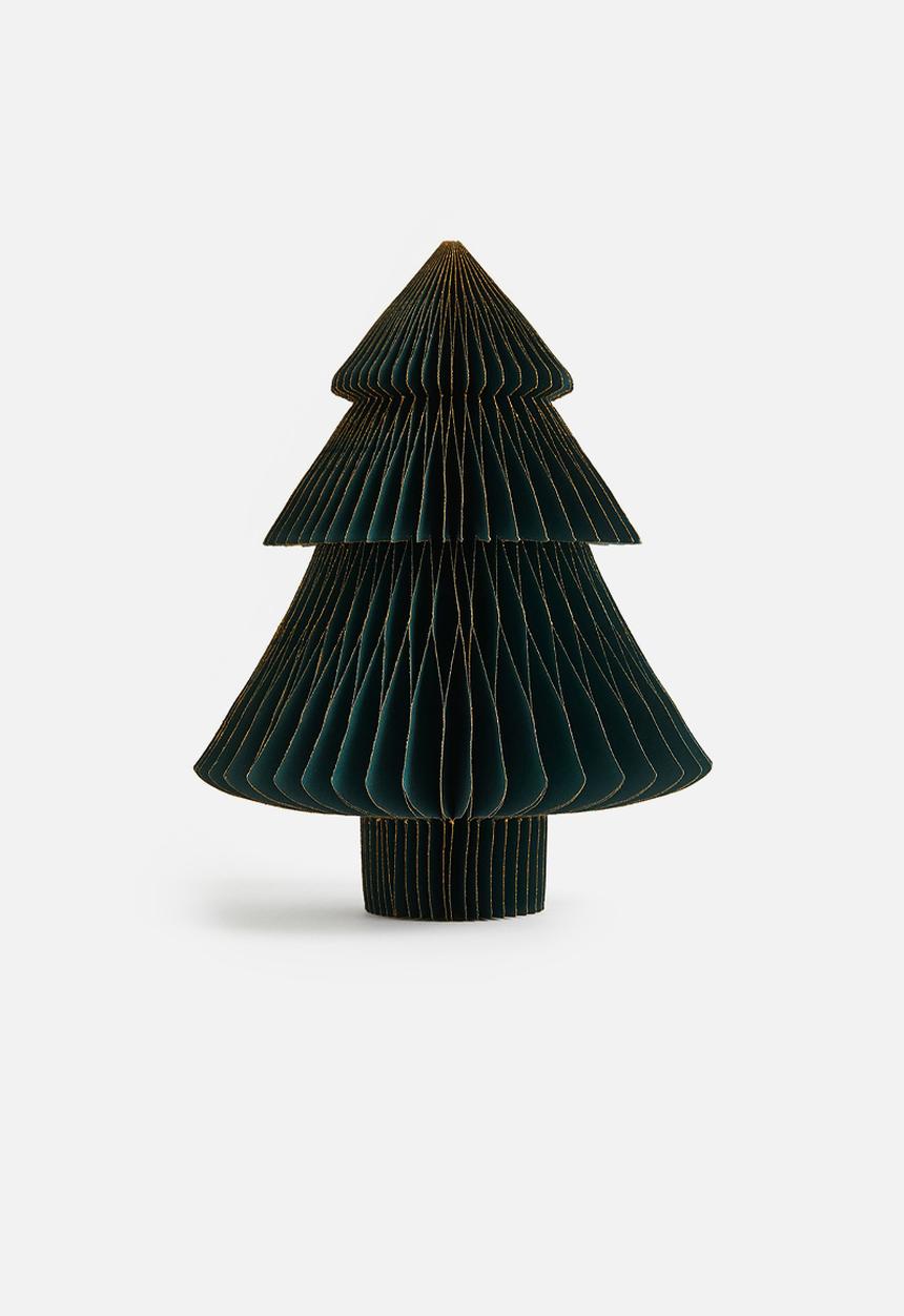 H&M - Paper tree christmas decoration - dark green/gold-coloured