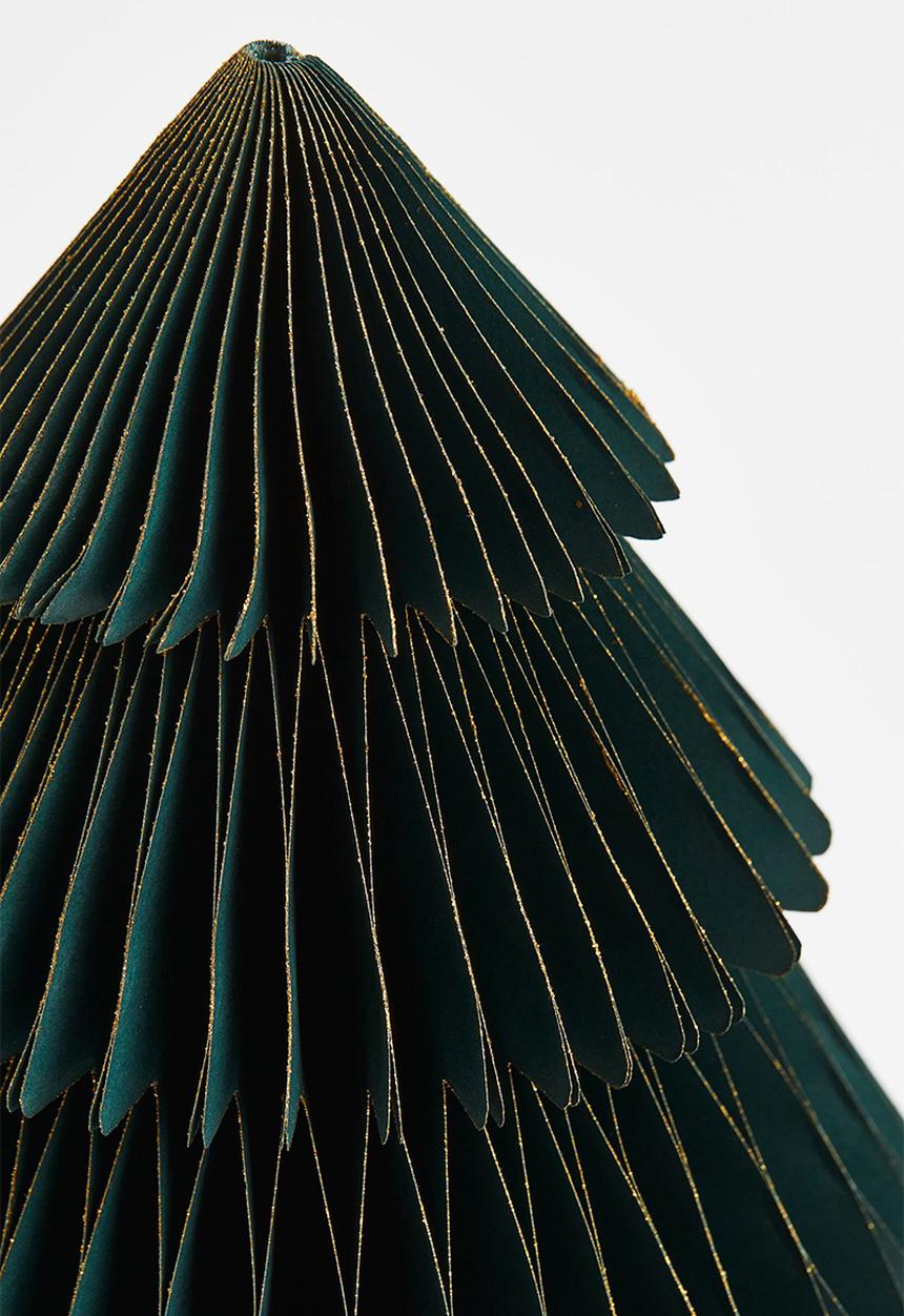 H&M - Paper tree christmas decoration - dark green/gold-coloured