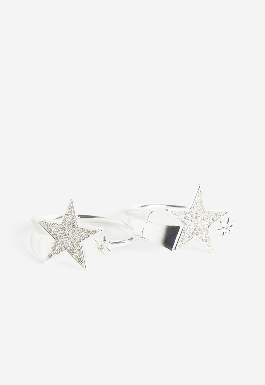 H&M - 2-pack metal napkin rings - silver-coloured