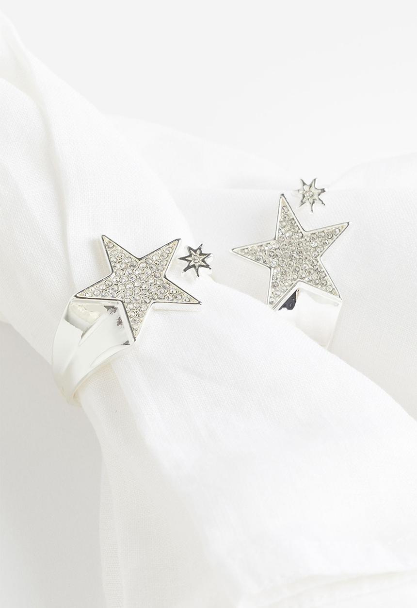 H&M - 2-pack metal napkin rings - silver-coloured